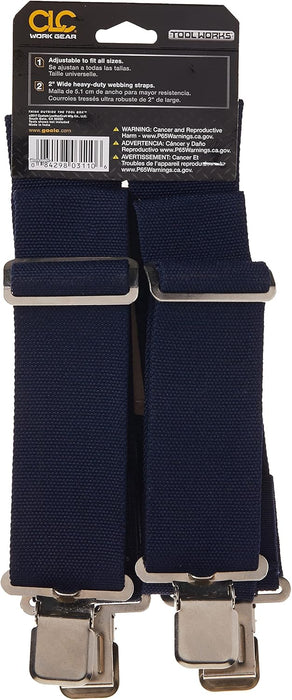 Custom Leathercraft 110BLU Heavy-Duty Work Suspenders, Elastic Straps, One Size, Blue