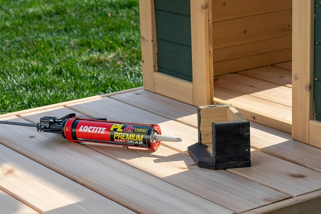 Loctite PL Premium Fast Grab Polyurethane Construction Adhesive, 10 fl oz Cartridge (Pack of 12)