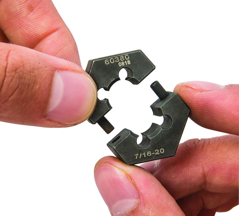 Steelman 60375 9-Piece Split Die Wheel Stud Repair/Rethreading Kit, Indexing Pins, Steel, Repairs Threads on Wheel Studs and Bolts, Two Sockets Included