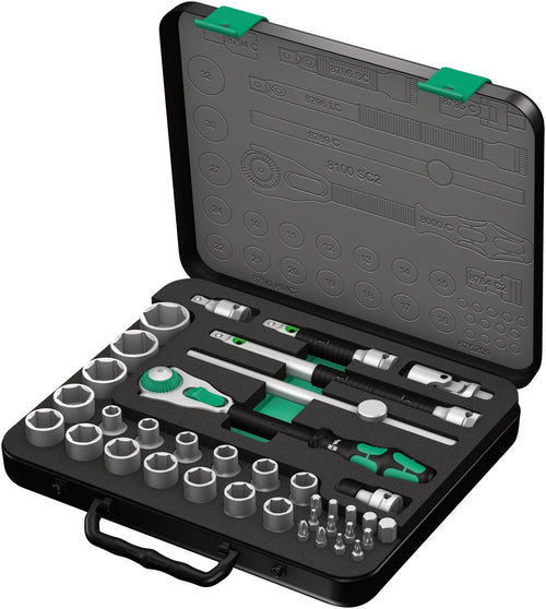 Wera (05003645001) 8100 SC 2-1/2-Inch, 1/2-Inch Dr. Set 2, Multi-Color, Alloy Steel