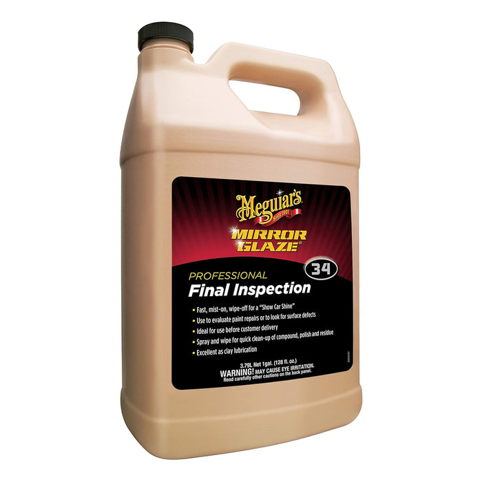 Meguiar's Professional Final Inspection Mist & Wipe M3401 - Quickly and Gently Remove Prints, Dust, and Smudges Leaving a Showroom Quality Shine - Safe as a Clay Bar Lubricant, 128 Oz, 1 Gallon