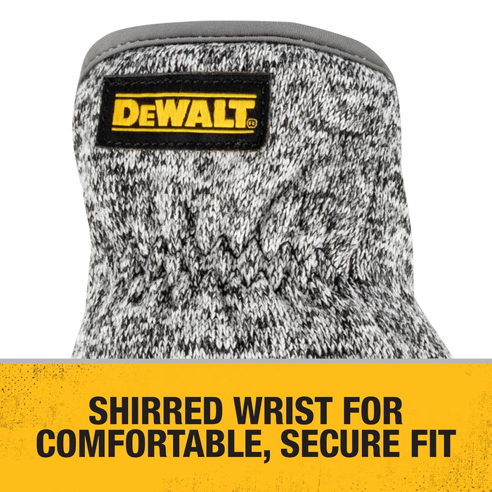 DEWALT DPG751 Unisex Padded Palm Fleece Slip-On Cold Weather Glove with Touchscreen, Black/Gray, Medium