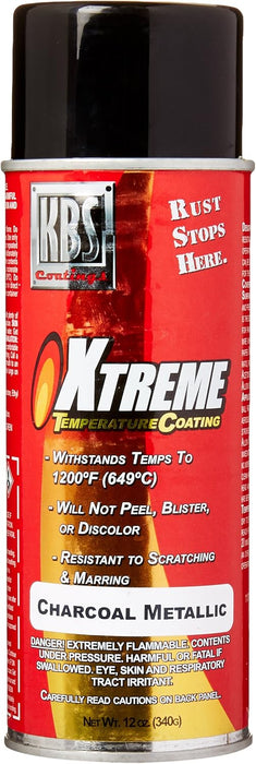 KBS Coatings 65125 Charcoal Metallic Xtreme Temperature Coating - 12 fl. oz.