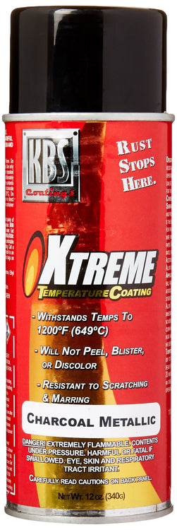 KBS Coatings 65125 Charcoal Metallic Xtreme Temperature Coating - 12 fl. oz.