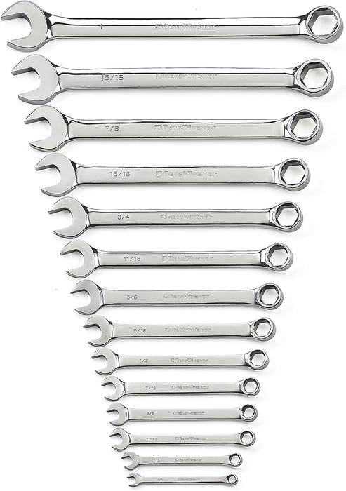 GEARWRENCH 14 Pc. 6 Pt. Combination Wrench Set, SAE - 81924