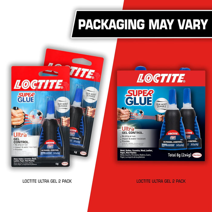 Loctite 1363589 Super Glue Ultra Gel Control, Clear, 0.14 fl oz Bottle (Pack of 2)