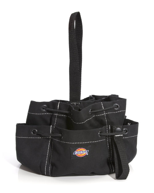 Dickies 57058 12-Pocket Drawstring Work/Tool Bag, Heavy-Duty Drawstrings for Quick-Closure, Snap-Secured Tape Strap, Durable Canvas Construction, Black