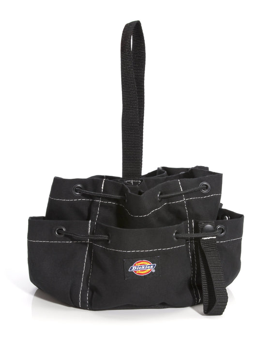 Dickies 57058 12-Pocket Drawstring Work/Tool Bag, Heavy-Duty Drawstrings for Quick-Closure, Snap-Secured Tape Strap, Durable Canvas Construction, Black