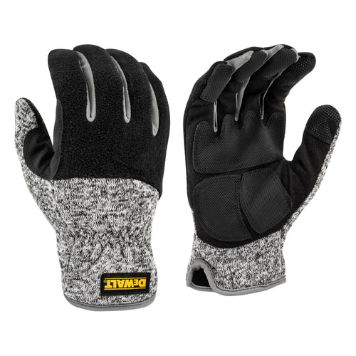 DEWALT DPG751 Unisex Padded Palm Fleece Slip-On Cold Weather Glove with Touchscreen, Black/Gray, Size X-Large
