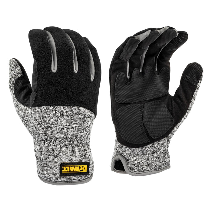DEWALT DPG751 Unisex Padded Palm Fleece Slip-On Cold Weather Glove with Touchscreen, Black/Gray, Size X-Large