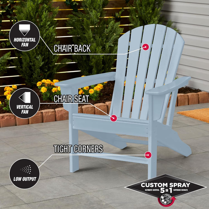 Rust-Oleum 376882 Stops Rust Custom Spray 5-in-1 Spray Paint, 12 oz, Satin Peaceful Blue (Pack of 1)