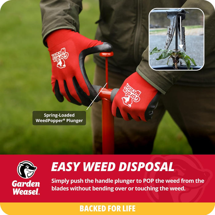 Garden Weasel Weed Popper Step & Twist - Long Handle | Easy Weeding and Puller Stand Up Tool | Dandelion and Crabgrass Remover, Heavy Duty Lawn Care