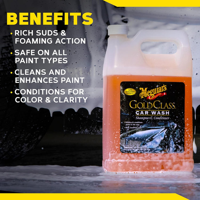 Meguiar's G7101FFP Gold Class Car Wash Foam for Car Cleaning - 1 Gallon, 128 Fl Oz (Pack of 1)