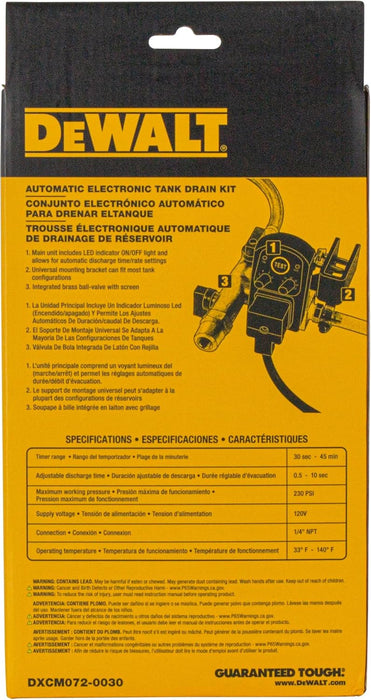 DeWALT (DXCM072-0030) Automatic Electronic Tank Drain Kit