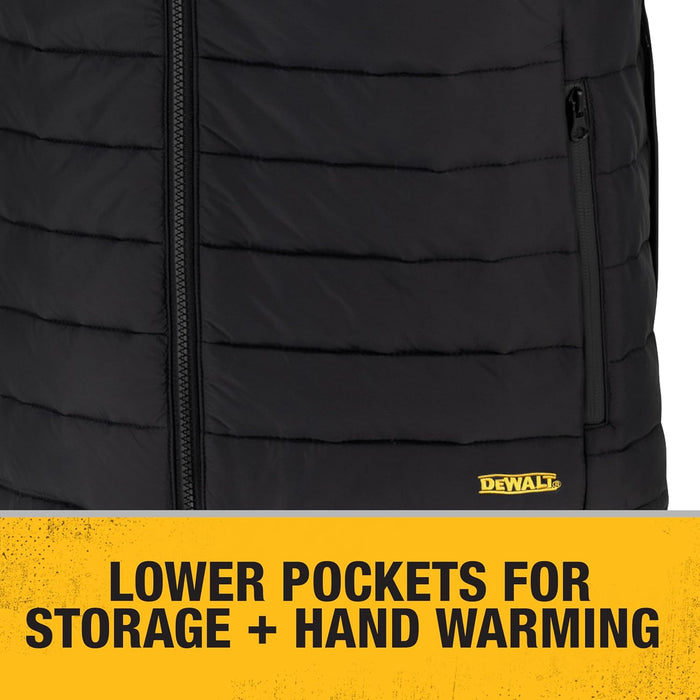 DEWALT Men's Cold Weather Heated Puffer Vest Kit with Battery, Black, Size XL - DCHV095BD1