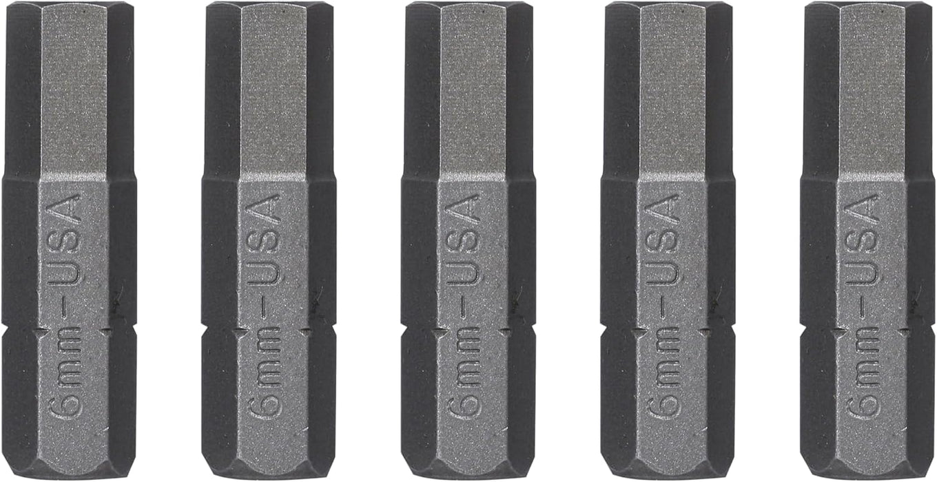 Mayhew Tools 18278-5 Metric Hex Insert Bit, 6mm x 1", 1/4" Shank (Pack of 5)