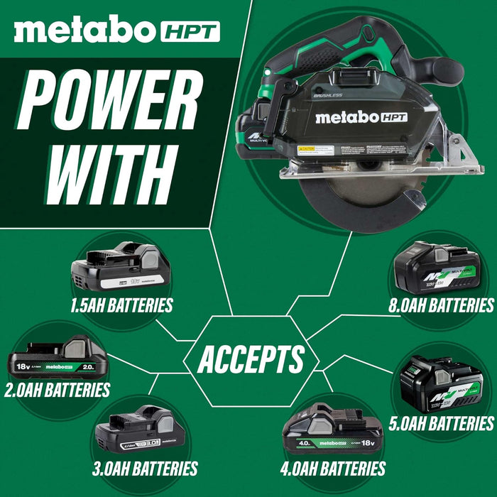Metabo HPT 18V MultiVolt Cordless Circular Saw Kit | 5-3/8-Inch Metal Cutting Saw | Lifetime Tool Warranty | CD1805DB