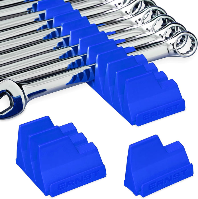 Ernst Manufacturing Wrench Pro Wrench Storage for 20 Wrenches with Anti-Slip Cleats - Blue - Made in the USA