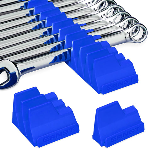 Ernst Manufacturing Wrench Pro Wrench Storage for 20 Wrenches with Anti-Slip Cleats - Blue - Made in the USA