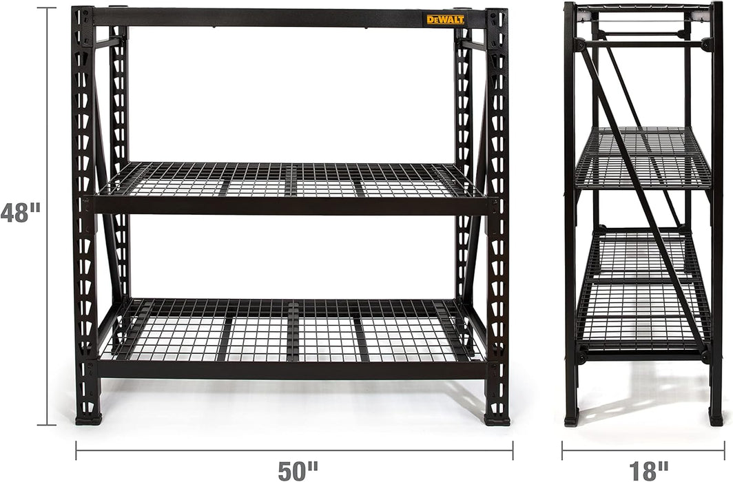 DEWALT DXST4500BLK-W 4-Foot Tall, Black Frame 3 Shelf Industrial Storage Rack