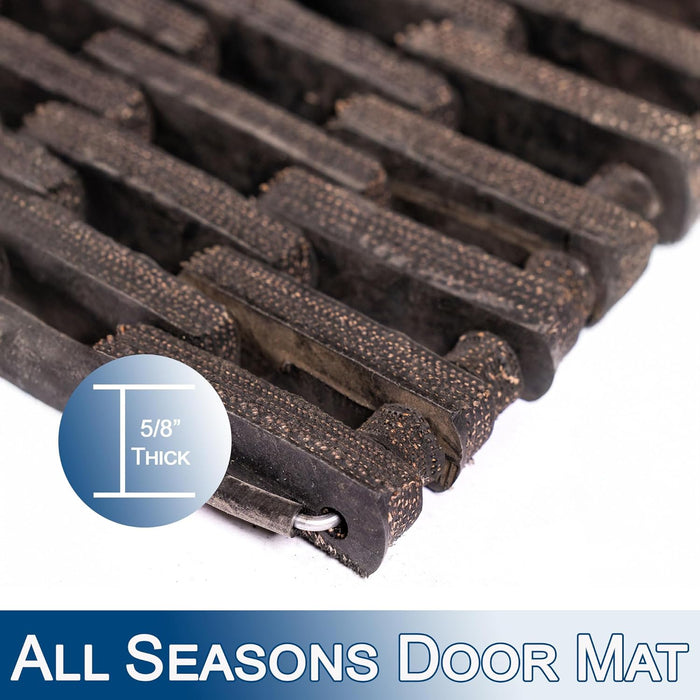 Durable Durite Recycled Tire-Link Outdoor Entrance Mat, Straight Weave, 20" x 30", Black