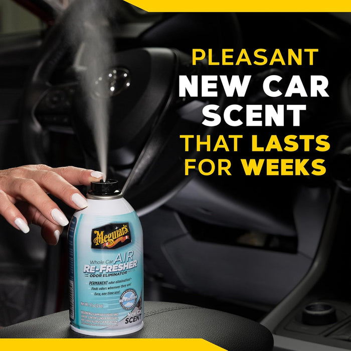 Meguiar's G16402 Whole Car Air Refresher, Odor Eliminator Spray Eliminates Strong Vehicle Odors, New Car Scent, 2 oz Spray Bottle (Pack of 3)