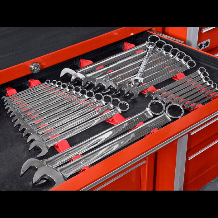 Ernst Manufacturing 6050 No-Slip Low-Profile Wrench Rail Set, 30 Tool, Red