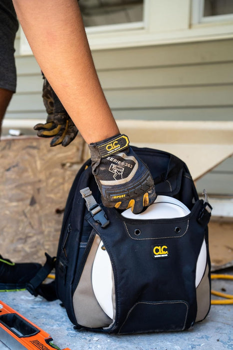 CLC Work Gear 1134 Carpenter's Tool Backpack, 44 Pockets, Padded Back Support, Black 44 Pocket Tool Backpack