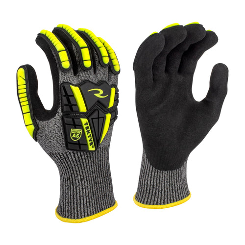 Radians RWG723L Unisex Cut Resistant A6 Nitrile Glove with TPR and TEKTYE Yarn, Large
