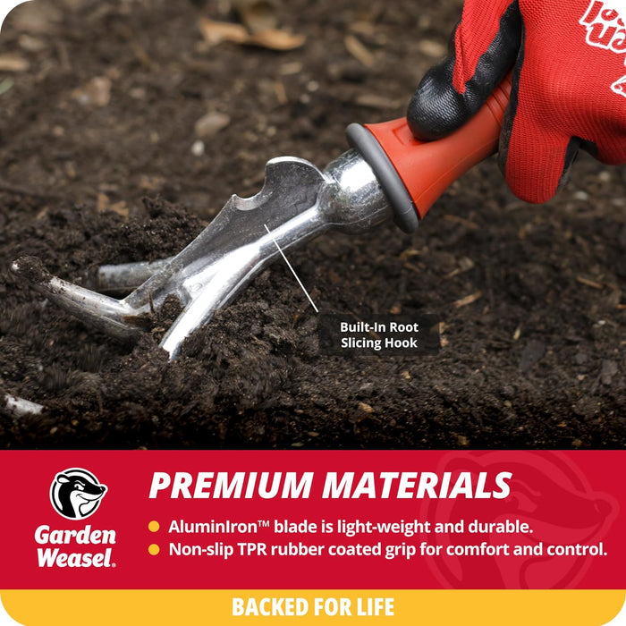 Garden Weasel Double-Sided Garden Cultivator/Tiller | Cultivate, Till, Break Up Soil | Planting and Gardening Hand Digging Tool, Heavy Duty Cultivator, Hand Tool Weeder