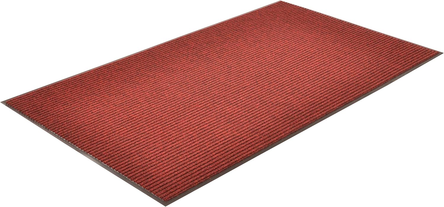 Notrax 109 Brush Step Carpeted Indoor/Outdoor Entrance Mat for Home or Office, 4' X 6', Absorbent Slip Resistant Heavy Duty Entry Mat, Red/Black, 109S0046RB 4' x 6' (Rectangular) Red / Black Solid
