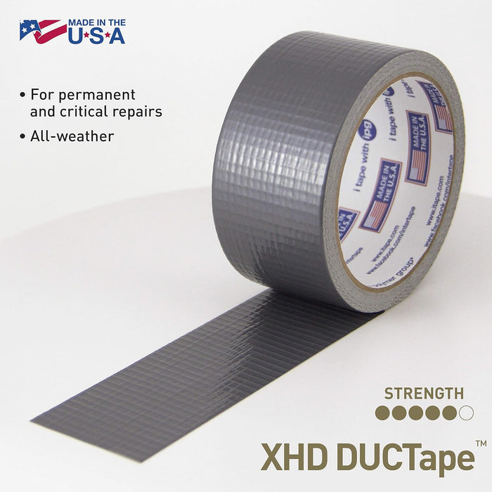 IPG XHD DUCTape, Extra Heavy Duty Duct Tape, 1.88" x 30 yd, Silver (Single Roll)