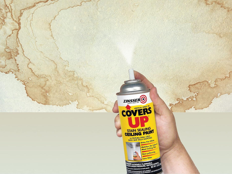 ZINSSER 3688 White Zinsser Covers Up Ceiling Paint and Primer in 1, 13 Ounce Aerosol Spray Can (Pack of 6) White 13 Ounce (Pack of 6) Spray Can