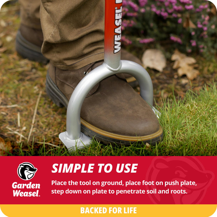 Garden Weasel Edger-Chopper - Long Handle | Garden Beds, Patios, Trenches, Sidewalks, Driveways, and More | Lawn and Landscaping Tool, T Grip, Sod Cutter
