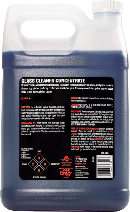 Meguiar's D12001 Professional Glass Cleaner Concentrate - Professional Strength Glass Cleaner for a Streak-Free Shine that's Residue-Free, 128 Oz, 1 Gallon