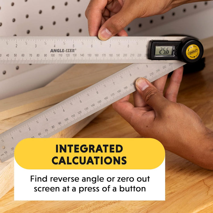 General Tools Digital Angle Finder Ruler #823 - 10" H - Stainless Steel Measurement Tool
