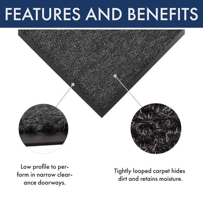 Notrax Polynib Entrance Matting 3 Ft x 5 Ft Charcoal, 136