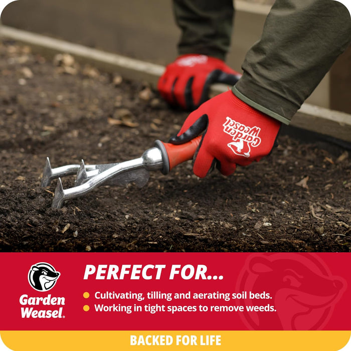 Garden Weasel Double-Sided Garden Cultivator/Tiller | Cultivate, Till, Break Up Soil | Planting and Gardening Hand Digging Tool, Heavy Duty Cultivator, Hand Tool Weeder