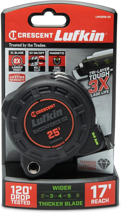 Lufkin (LM1225B-02) Shockforce G2 25-ft Nite Eye Magnetic Tape Measure