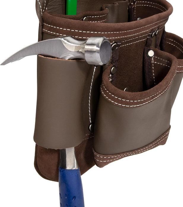 Estwing 94750 9-Pocket Full Leather Framer's Pouch Brown