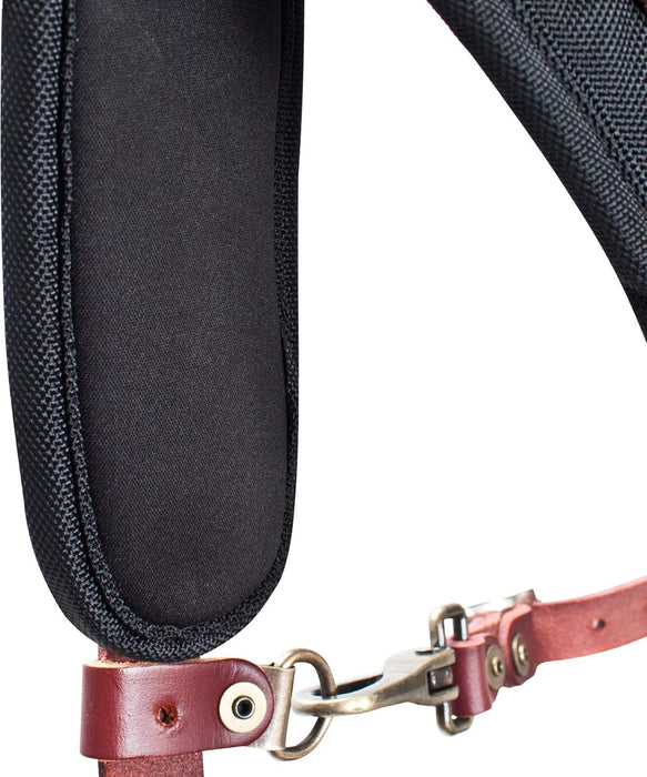 Custom Leathercraft 21522 Padded Yoke Leather Suspenders, Brown