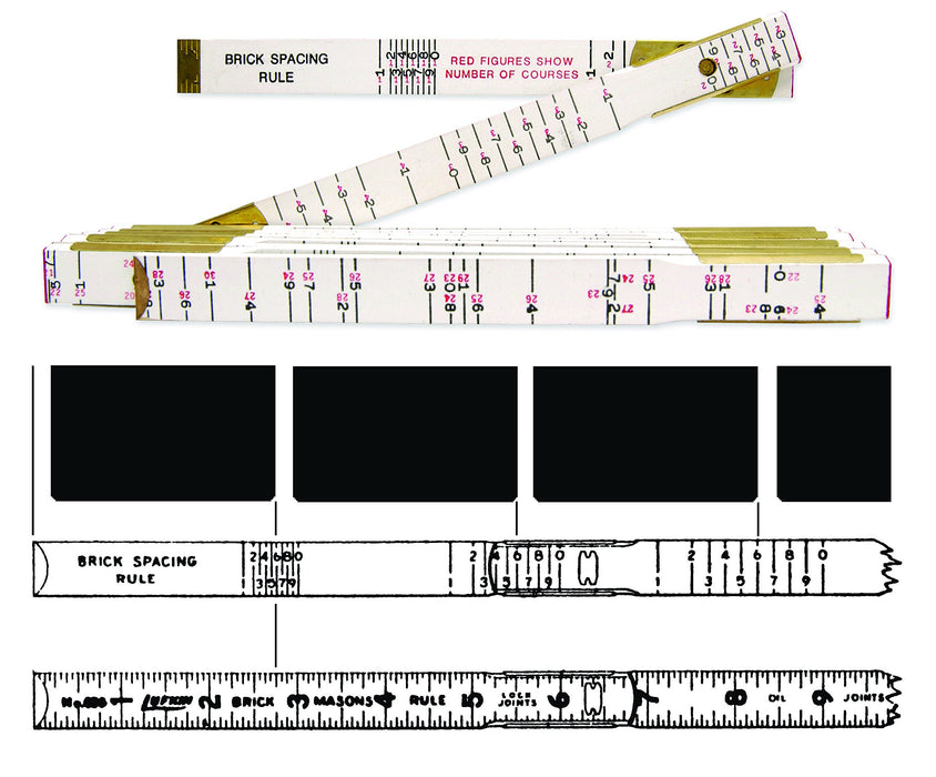 Crescent Lufkin T636N 5/8" x 6' Brick Mason Red End Wood Rule