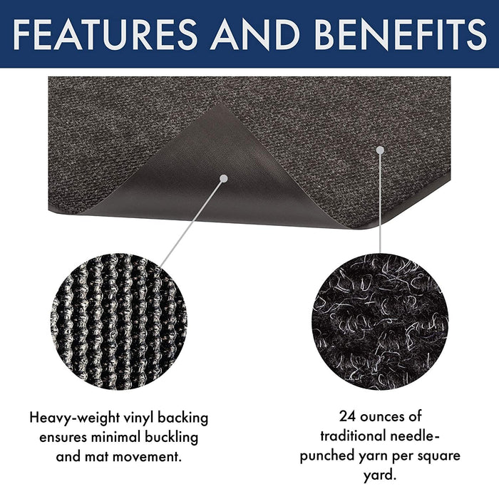Notrax 136S0023CH 136 Polynib Entrance Mat, for Home or Office, 2' X 3' Charcoal