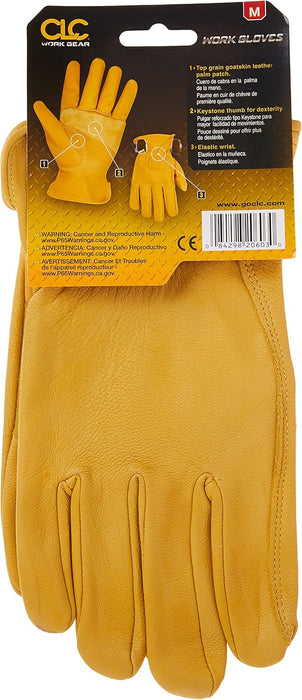 Custom Leathercraft 2060M Top Grain Goatskin Work Gloves, Medium (Pack of 1)