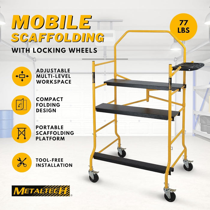 Metaltech I-IMIS Job Site Series 6-3/8' x 4' x 2-1/2' Scaffold, 900 Lb. Load Capacity