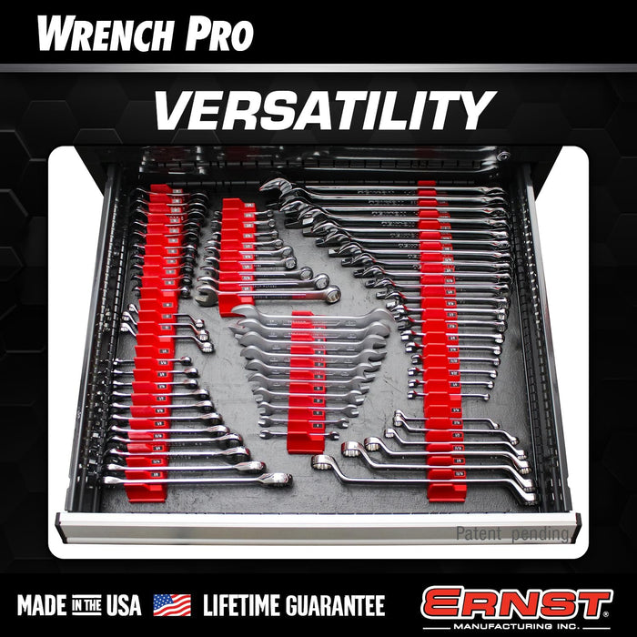 Ernst Manufacturing Wrench Pro - Modular Wrench Organizer for 40 Wrenches (Red)