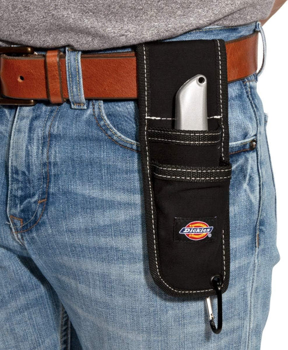 Dickies 57064 Utility Knife Sheath for Belt, Durable Canvas with PVC Cut-Resistant Sheath Lining, 2-inch Belt Loop, Black