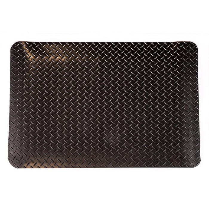 Durable 442SHD35BK Vinyl Heavy Duty Diamond-DEK Sponge Industrial Anti-Fatigue Floor Mat, 3' x 5'