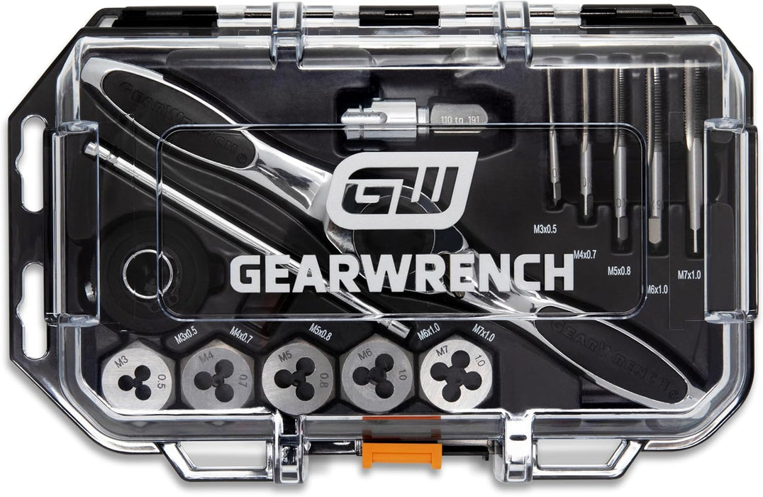 GEARWRENCH 82815 15 Piece Metric Ratcheting Tap & Die Set