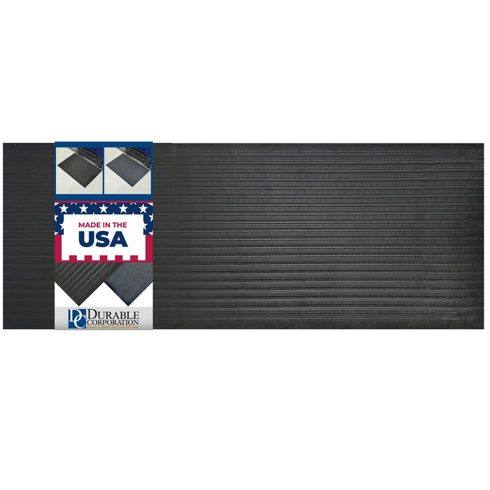 Durable Sponge Vinyl 3/8" Anti-Fatigue Mat, 36" x 120", Black